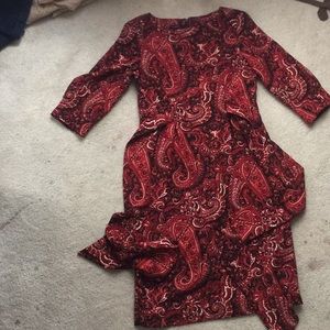 Red paisley dress size 6